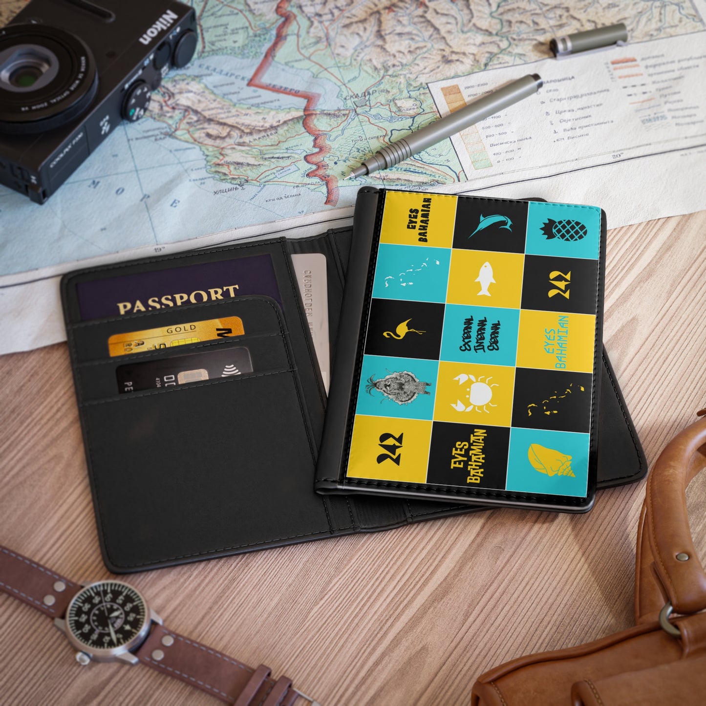 Passport Cover - Checkerboard Design