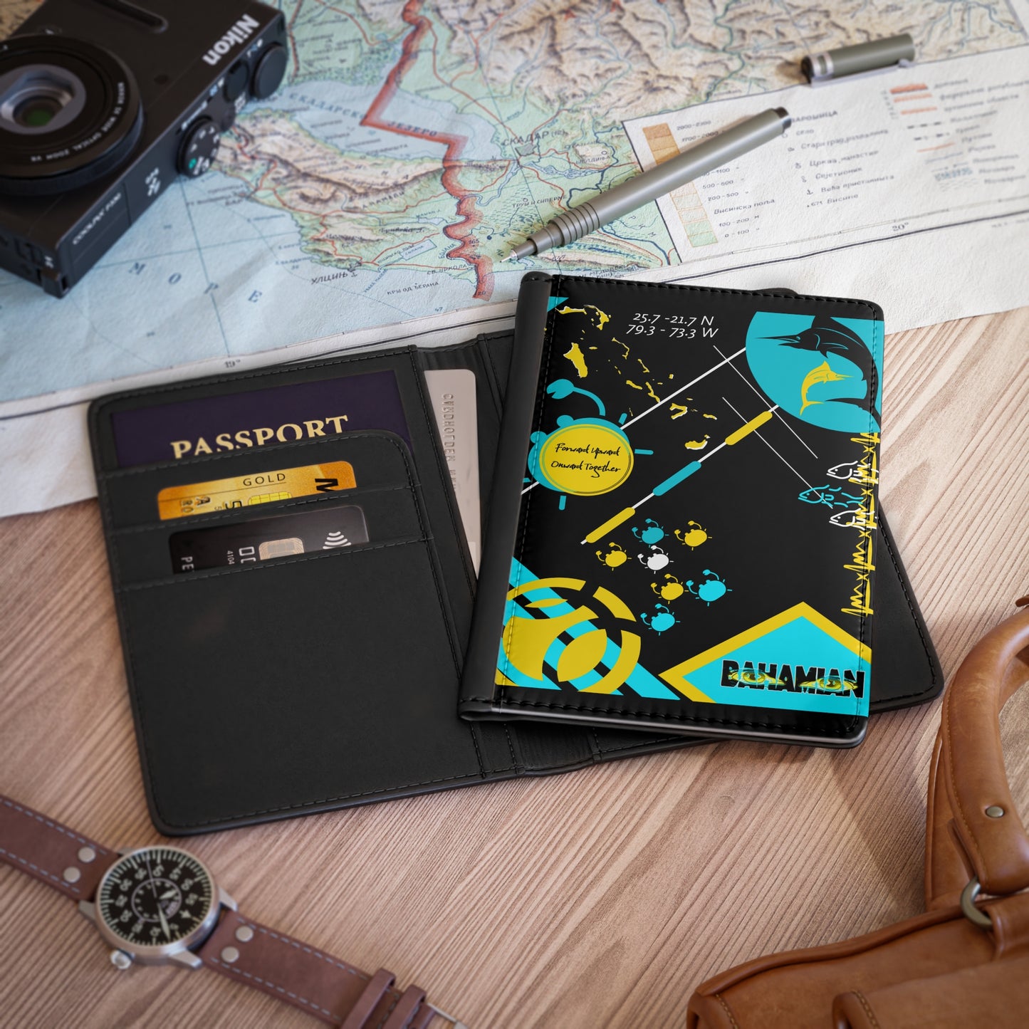 Passport Cover-Black Mix Print