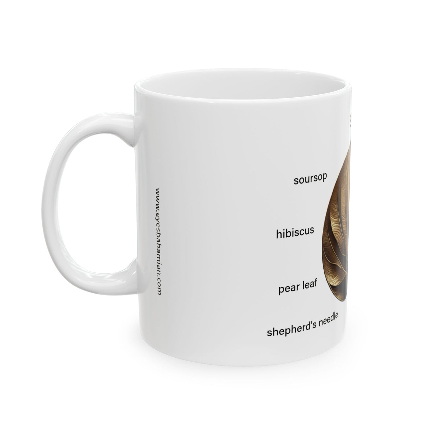 Gold Tea Leaf Mug-white
