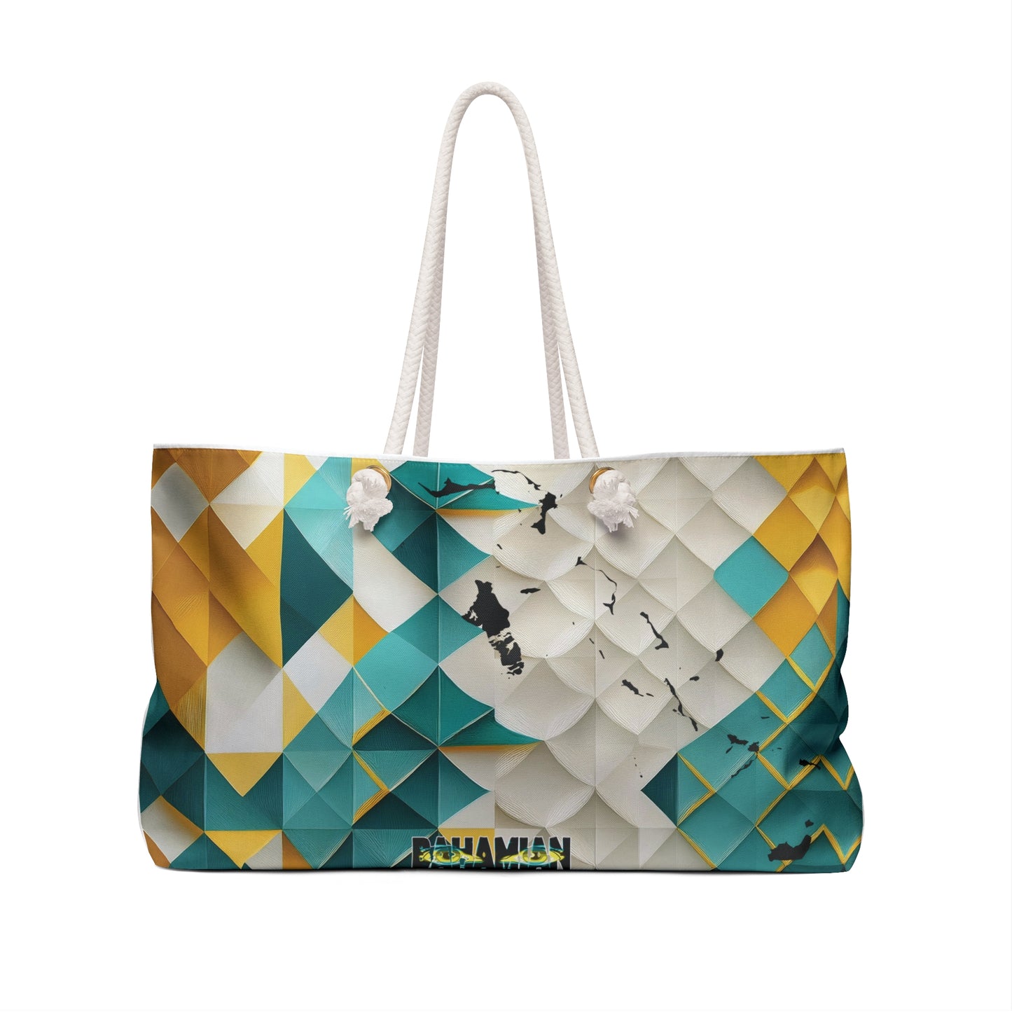 Geometric Checkerboard Weekender Bag