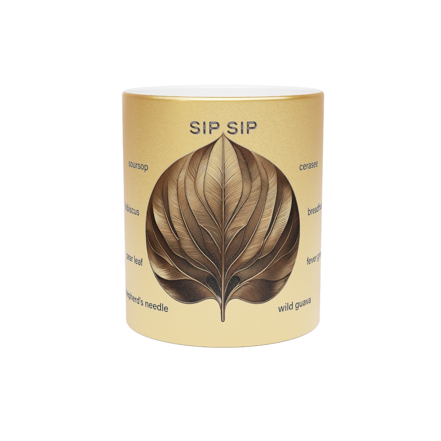 Bronze Tea Leaf Mug-Gold