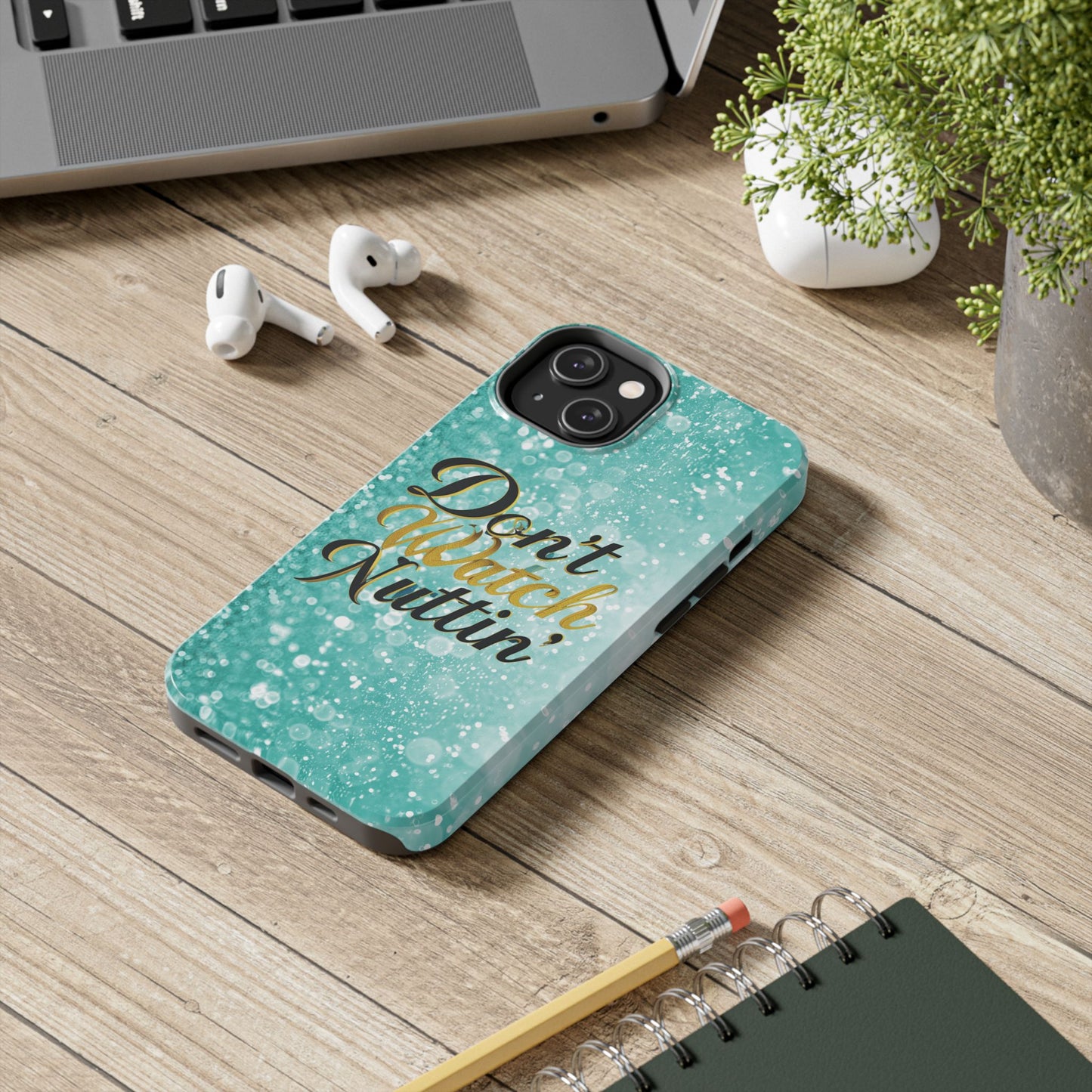 Unbothered Phone Case-Aqua