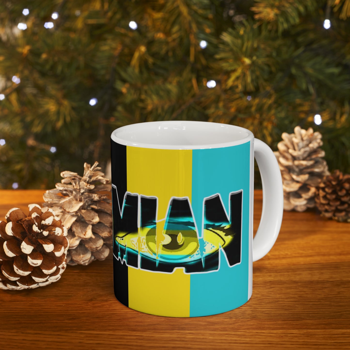 Striped Mug - white