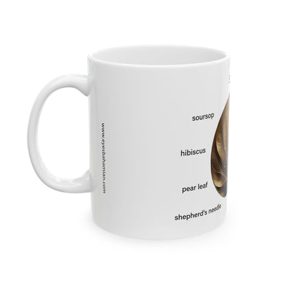 Gold Tea Leaf Mug-white