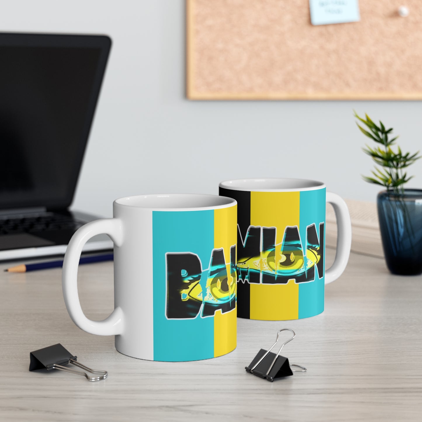 Striped Mug - white