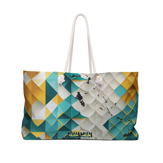 Geometric Checkerboard Weekender Bag