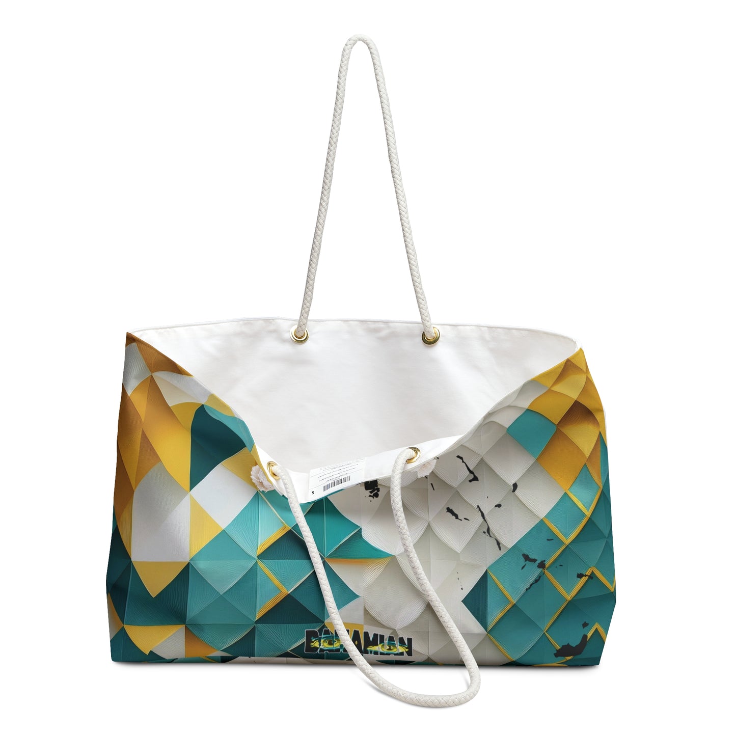 Geometric Checkerboard Weekender Bag