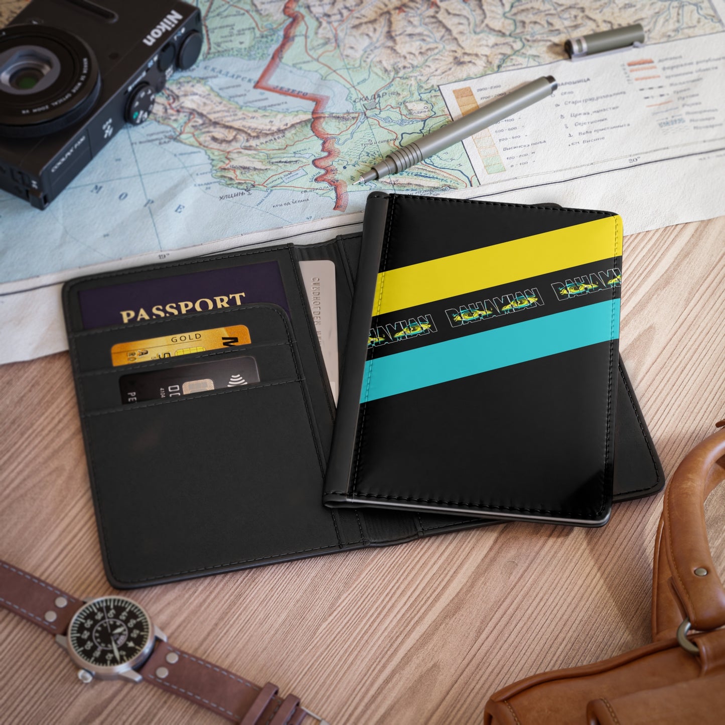 Diagonal Stripe Passport Cover