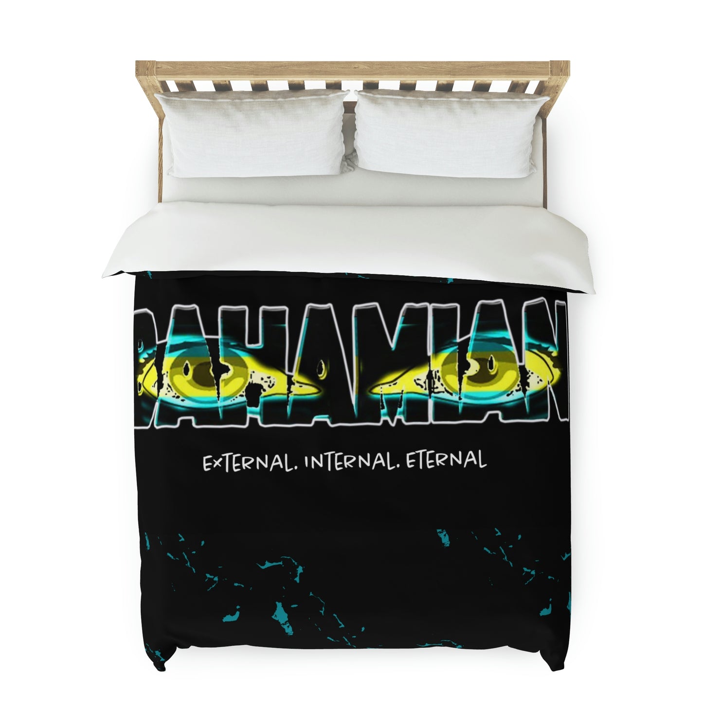 Eyes Bahamian Duvet Cover - Black