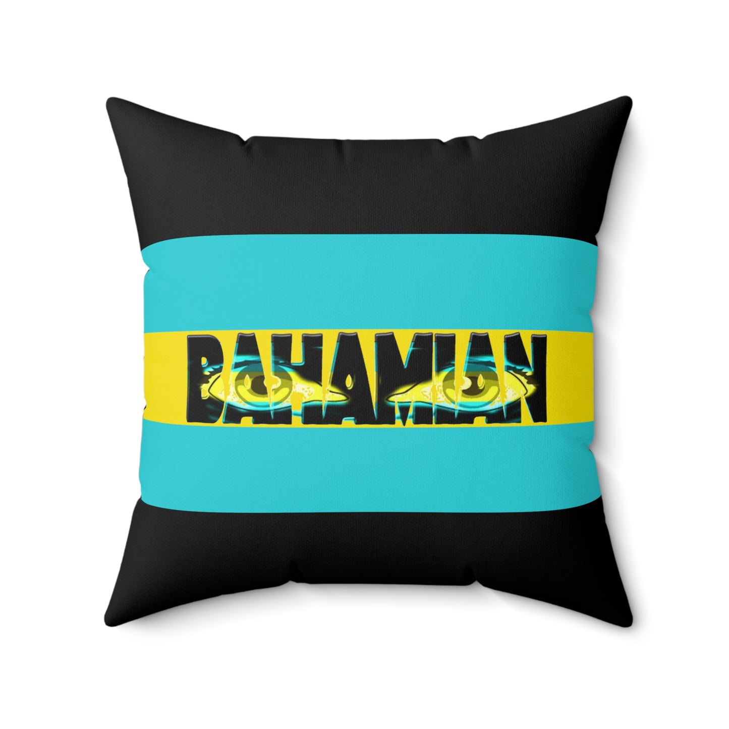 Eyes Bahamian Flag Pillow Case - Black