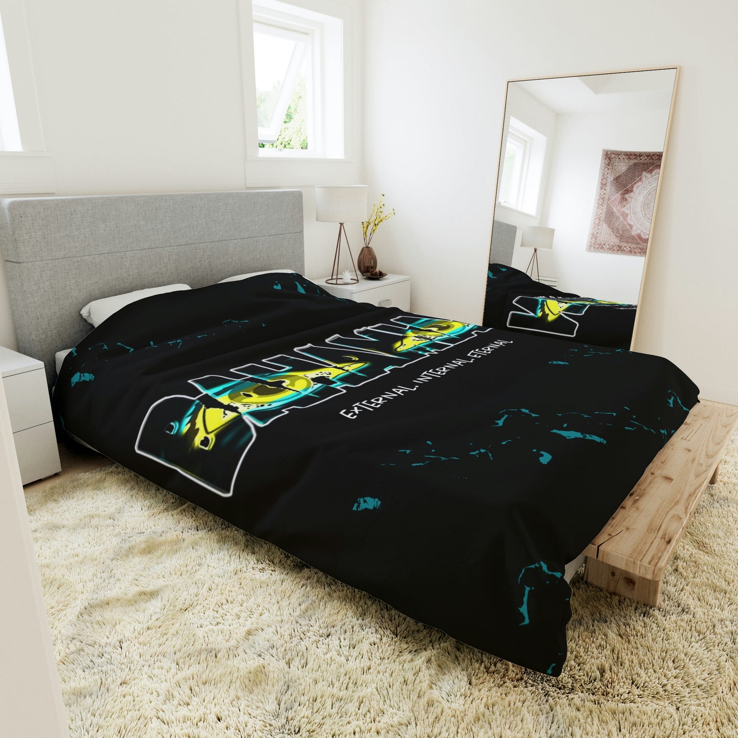 Eyes Bahamian Duvet Cover - Black