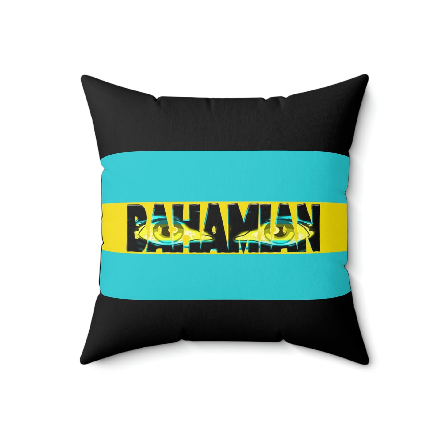 Eyes Bahamian Flag Pillow Case - Black