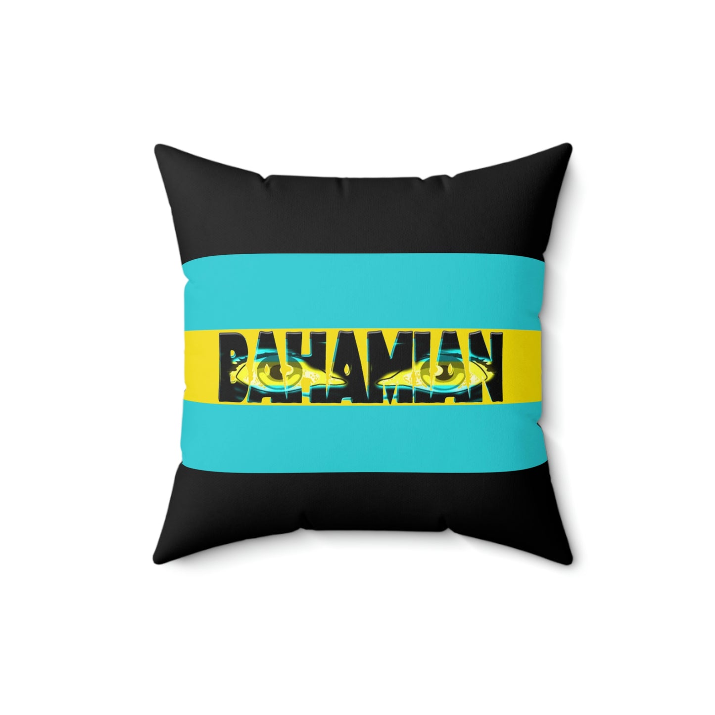 Eyes Bahamian Flag Pillow Case - Black