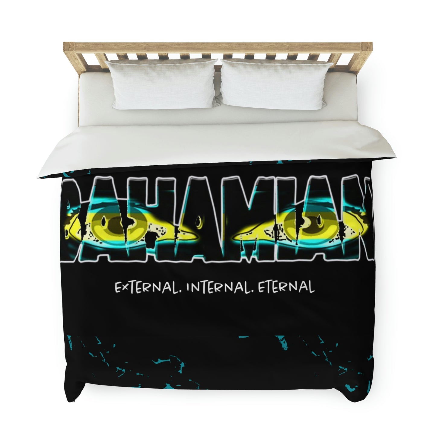 Eyes Bahamian Duvet Cover - Black